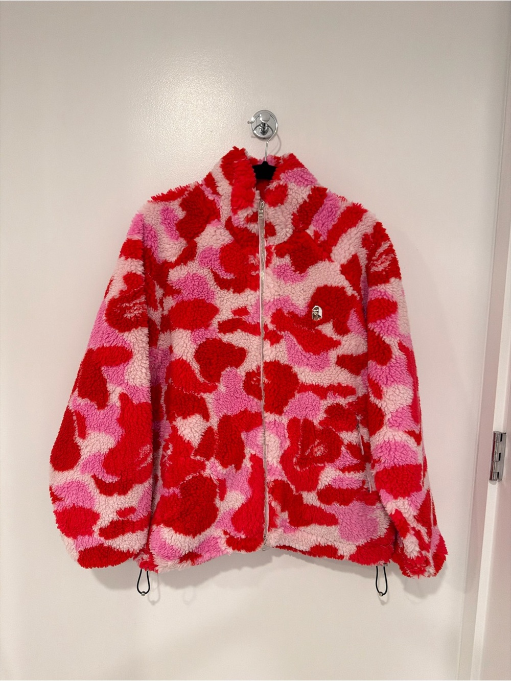 Bape Red & Pink Sherpa Puffer Jacket
